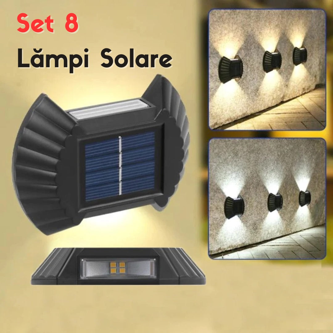 SET8 LAMPI SOLARE DE PERETE PENTRU EXTERIOR IN FORMA DE SCOICA