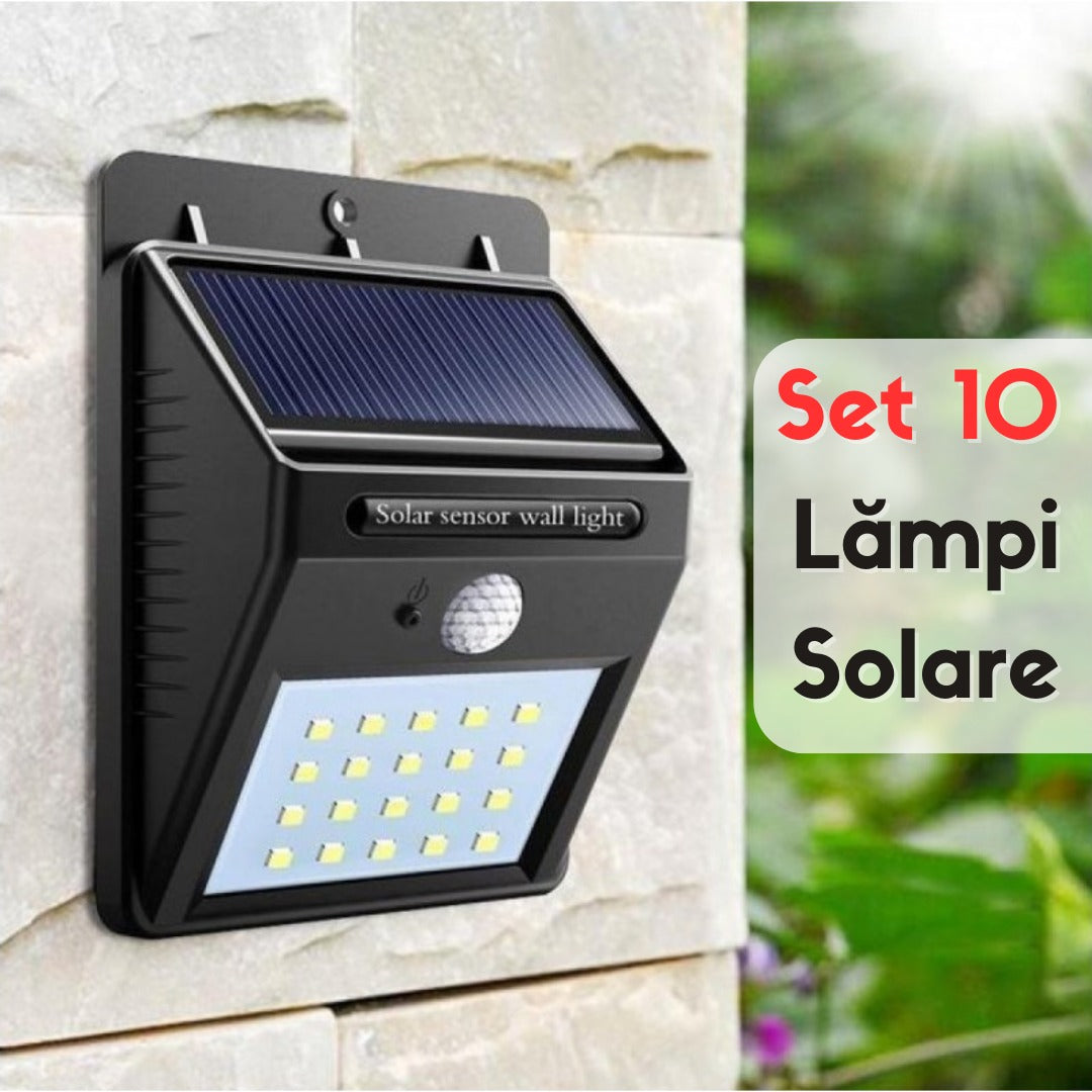 Set 10 x lampi solare 30 LED-uri