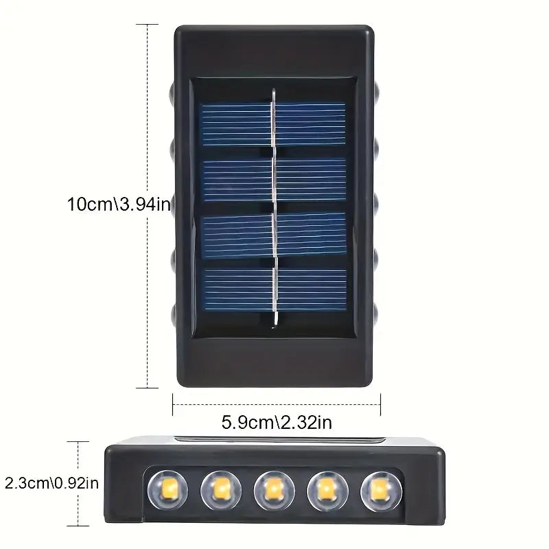 SET  10 LAMPI SOLARE DE PERETE PENTRU EXTERIOR, ILUMINARE IN SUS SI IN JOS